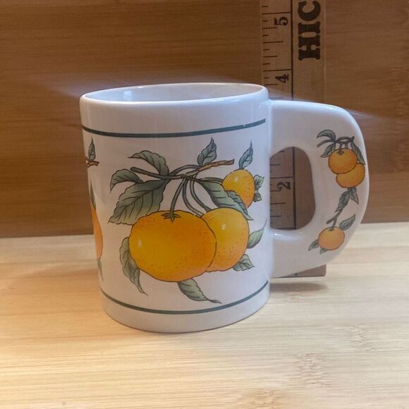 Vintage Oranges on the Vine Fruit Naval Oranges Coffee Cup Mug Cool Wide Handle - Picture 9 of 9